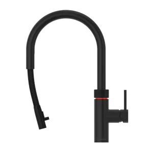 Quooker Flex Round Black (czarny, zaokrąglony) – kran kuchenny z wyciąganą wylewką