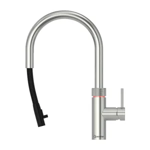 Quooker Flex Round Stainless Steel (stal nierdzewna, zaokrąglony) – kran kuchenny z wyciąganą wylewką