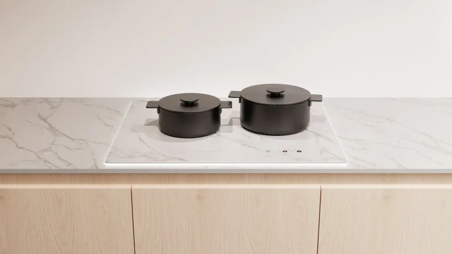 TPBtech NEO CALACATTA SILK - Indukcja 690x590x10 induktor Ø170 / Ø230